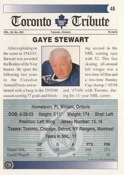 1991-92 Ultimate Original 6 #45 Gaye Stewart Back