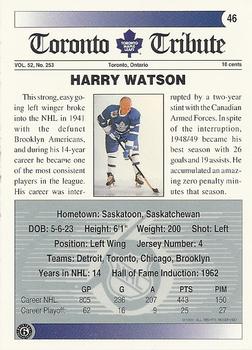 1991-92 Ultimate Original 6 #46 Harry Watson Back