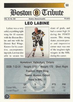 1991-92 Ultimate Original 6 #50 Leo Labine Back