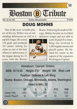 1991-92 Ultimate Original 6 #53 Doug Mohns Back