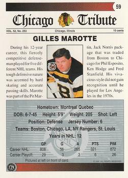 1991-92 Ultimate Original 6 #59 Gilles Marotte Back