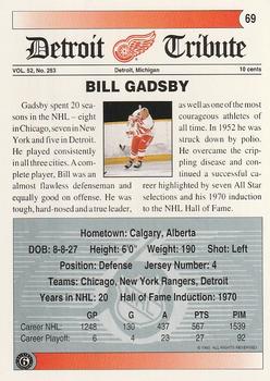 1991-92 Ultimate Original 6 #69 Bill Gadsby Back