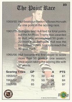 1991-92 Ultimate Original 6 #89 Bobby Hull Back