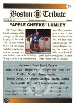 1991-92 Ultimate Original 6 #51 Harry Lumley Back