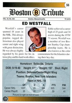 1991-92 Ultimate Original 6 #56 Ed Westfall Back