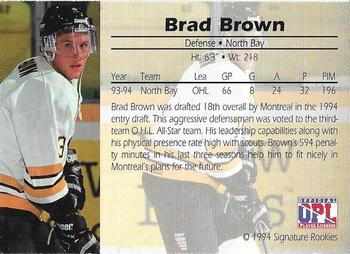 1994-95 Signature Rookies #NNO Brad Brown Back