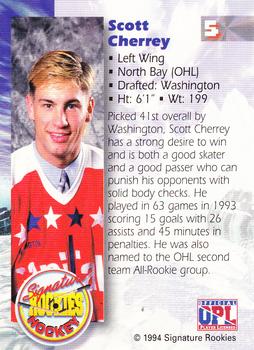 1994-95 Signature Rookies #5 Scott Cherrey Back