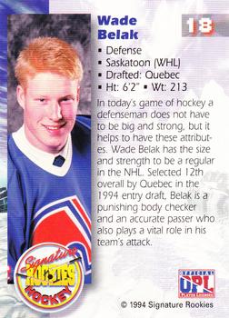 1994-95 Signature Rookies #18 Wade Belak Back
