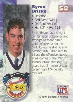 1994-95 Signature Rookies #58 Byron Briske Back