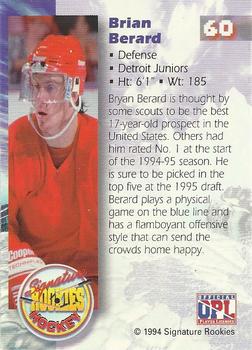 1994-95 Signature Rookies #60 Bryan Berard Back