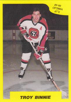 1989-90 7th Inning Sketch OHL #52 Troy Binnie Front