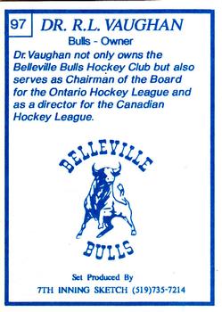 1989-90 7th Inning Sketch OHL #97 Dr. R.L. Vaughan Back