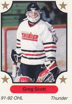 1991-92 7th Inning Sketch OHL #206 Greg Scott Front