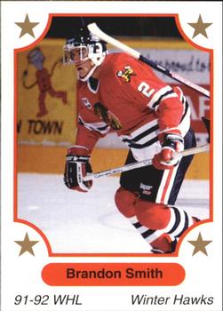 1991-92 7th Inning Sketch WHL #27 Brandon Smith Front