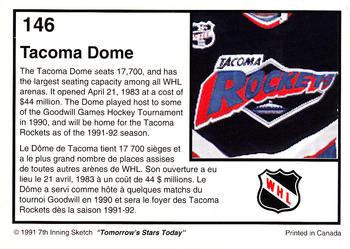 1991-92 7th Inning Sketch WHL #146 Tacoma Dome Back