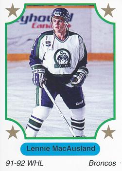 1991-92 7th Inning Sketch WHL #185 Lennie MacAusland Front