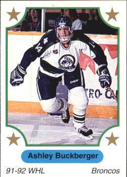 1991-92 7th Inning Sketch WHL #193 Ashley Buckberger Front
