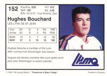 1991-92 7th Inning Sketch LHJMQ #152 Hughes Bouchard Back