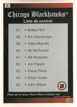 1991-92 Ultimate Original 6 French #5 Chicago Blackhawks Back