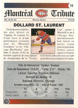 1991-92 Ultimate Original 6 French #15 Dollard St. Laurent  Back