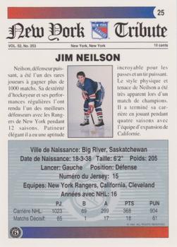 1991-92 Ultimate Original 6 French #25 Jim Neilson  Back