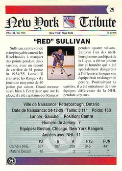 1991-92 Ultimate Original 6 French #29 George Sullivan Back