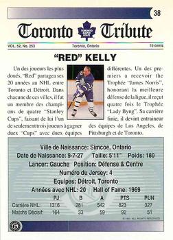 1991-92 Ultimate Original 6 French #38 Leonard Kelly Back