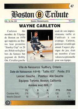 1991-92 Ultimate Original 6 French #47 Wayne Carleton  Back