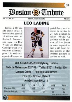 1991-92 Ultimate Original 6 French #50 Leo Labine  Back