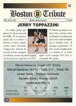 1991-92 Ultimate Original 6 French #55 Jerry Toppazzini  Back