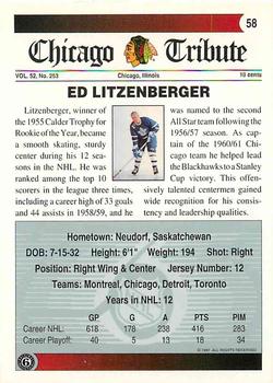 1991-92 Ultimate Original 6 French #58 Ed Litzenberger  Back