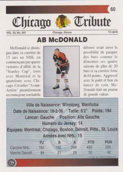 1991-92 Ultimate Original 6 French #60 Ab McDonald  Back