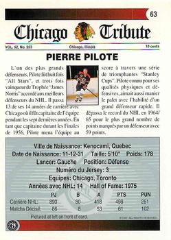1991-92 Ultimate Original 6 French #63 Pierre Pilote  Back