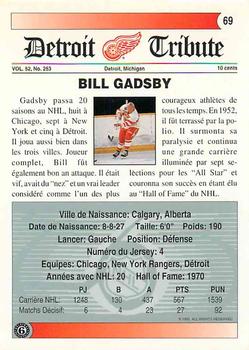 1991-92 Ultimate Original 6 French #69 Bill Gadsby  Back