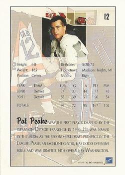 1991 Ultimate Draft #12 Pat Peake Back
