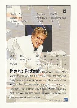 1991 Ultimate Draft #13 Markus Naslund Back