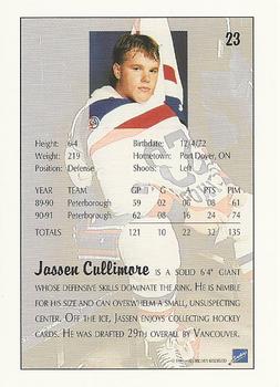 1991 Ultimate Draft #23 Jassen Cullimore Back