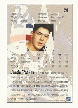 1991 Ultimate Draft #24 Jamie Pushor Back