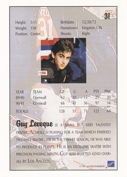 1991 Ultimate Draft #31 Guy Leveque Back