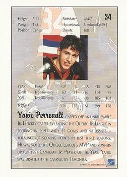 1991 Ultimate Draft #34 Yanic Perreault Back