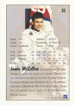 1991 Ultimate Draft #35 Jamie McLennan Back