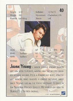 1991 Ultimate Draft #40 Jason Young Back