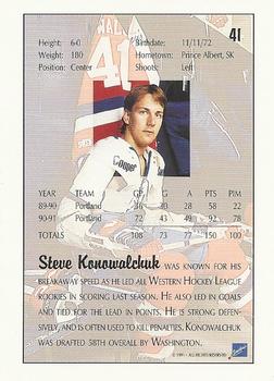 1991 Ultimate Draft #41 Steve Konowalchuk Back