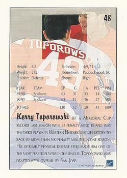1991 Ultimate Draft #48 Kerry Toporowski Back