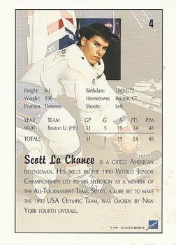 1991 Ultimate Draft #4 Scott Lachance Back