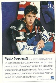 1991 Ultimate Draft #54 The Underdog (Yanic Perreault) Back