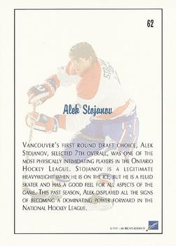 1991 Ultimate Draft #62 Alek Stojanov Back