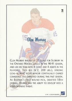 1991 Ultimate Draft #71 Glen Murray Back