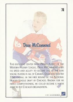 1991 Ultimate Draft #74 Dean McAmmond Back