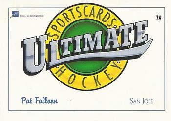 1991 Ultimate Draft #78 Pat Falloon Back